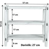 RealWood 3 Katlı Ahşap Dekoratif Ayakkabılık