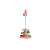 RealWood Ahşap - Kedi Oyuncağı - Çok Amaçlı Kullanım ( Çıngıraklı ve Yaylı Top İçermektedir )