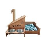 Realwood Dört Özellikli Ahşap Kedi Evi 60 x 55 CM acik-kahverengi