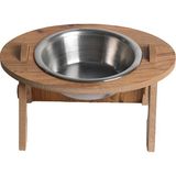 RealWood Kedi & Köpek Su ve Mama Kabı Standı Tekli Oval (Çelik)( Eğimli )