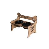 Realwood Köpek Su & Mama Kabı-İsim Baskılı-Suya Dayanıklı Ceviz-3 Kademeli Kemik Mod-Seramik Siyah K-2X1000ml