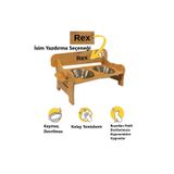 RealWood Özel Isim Baskılı, Ahşap, Kademeli, Eğimli, Çelik Kaseli, Kedi-Köpek Mama ve Su Kabı Stantı
