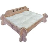 RealWood Özel Isimli Ahşap Kedi-Köpek Yatağı