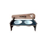 RealWood Özel Isimli Seramik Kaseli Ahşap Kedi-Köpek Mama ve Su Kabı Stantı