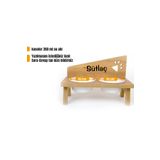 RealWood Özel Isimli Seramik Kaseli Kedi- Köpek Mama Ve Su Kabı Stantı-atlantik Çam