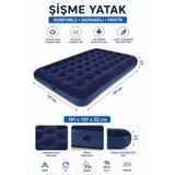 Realx 191x137x22 cm Çift Kişilik Şişme Yatak Dayanıklı PVC Kamp Bahçe Ev Misafir Yatağı