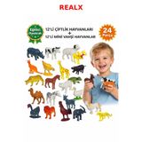 Realx 24 Parça Eğitici Çİftlik Ve Vahşi Hayvanlar Serisi Figür Karakter Oyuncak