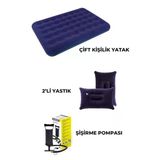 Realx Çift Kişilik Kamp Şişme Yatak Yastık Şişirme Pompa Seti