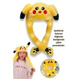 Realx Pokemon Pikachu Peluş Şapka LED Işıklı Hareketli Kulak