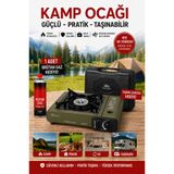 Realx Portatif Kamp Ocağı 2.3kW Taşınabilir Kamp Ocak Gaz Stop Emniyetli Taşıma Çantalı Gaz Hediyeli