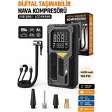 Realx Şarjlı Dijital 4000MAH 150 Psı Hava Pompası Araç Lastik, Bisiklet, Top Şişirme Hava Kompresörü