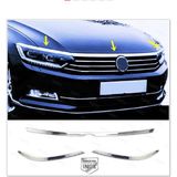 RE&AR Tuning Vw Passat B8 Krom Ön Panjur+ Far Üzeri Çıta 3 Prç. 2015-2019 Arası P.çelik
