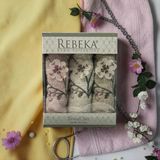 Rebeka 3D Çiçek Işlemeli Kutulu Çeyizlik 3,lü 30X50 El Yüz &, Banyo Havlusu NS-1711 - 001-Renkli - 30 x 50 cm