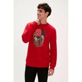 Rebel Crewneck Crimson-Red Kırmızı Baskılı Erkek Sweatshirt