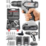 Rebellisch Germany 398 V 40 Ah New Quality Series Darbeli Metal Şanzıman Çift Akülü Vidalama 27 Parça Matkap