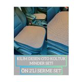 rebols KİLİM DOKUMA TERLETMEZ %100 PAMUK OTO KOLTUK MİNDER SETİ 2'Lİ (TABA)
