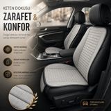 Rebols Tokyo Serisi Keten Oto Koltuk Minder Seti- Koltuk Koruma Kılıfı Ön-Arka Tam Set - Gri
