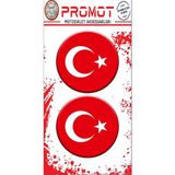 Rebon Moto Design Damla Logo Türk Bayrağı Kabartmalı 2'li 4