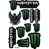 Rebon Moto Design Monster Energy Tasarımlı Ekipman Kask Motorsiklet Sticker Seti 02 - Standart - Renkli