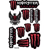 Rebon Moto Design Monster Energy Tasarımlı Ekipman Kask Motorsiklet Sticker Seti 03 - Standart - Renkli