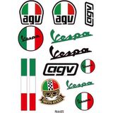 Rebon Moto Design Vespa-Agv Tasarım A4 Çoklu Sticker Seti