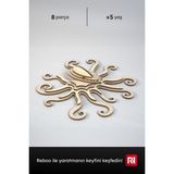 Reboo Ahşap Ahtapot 3D Puzzle Boyama Seti – 8 Parça, 6’lı Boya ve Fırça Dahil Eğitici Aktivite Oyuncağı - 2