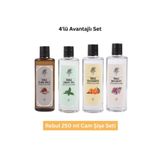 Rebul 250 ml Cam Şişe Kolonya Seti – Dark Spice, Green Tea, Mandarine, Bouquet