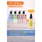 Rebul 4'lü Sıvı Sabun, Ice-bouquet-pine-jasmine-50 ml Kolonya Hediyeli