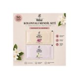 Rebul 50 Adet Kolonyalı Mendil Seti 25 Bouquet 25 Jasmine Tek Tek Paketli 5 ml