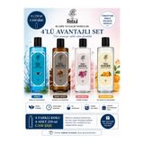 Rebul Aqua - Dark Spice - Bouquet - Mandarine 4'lü Kolonya Seti 4x250 ml Cam Şişe