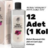 Rebul Bouquet Edc 250ml Cam Şişeli Buket Çiçeği Kokulu Kolonya 12 Adet (1 Koli)