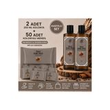 Rebul Dark Spice 2x250 ml Cam Şişeli Kolonya + 50 Adet Dark Spice Kolonyalı Mendil Seti