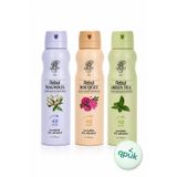Rebul Kadın Deodorant Seti, 3x150ml, Magnolia, Bouquet, Green Tea, Alkolsüz, 48 Saat Koruma