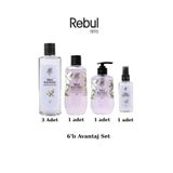 Rebul Magnolia 6’lı Set: 3x250ml Cam Şişeli Kolonya, 500ml Duş Jeli, 500ml Sıvı Sabun, 125ml Sprey Pet