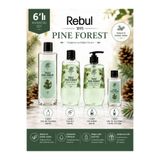 Rebul Pine Forest 6’lı Set: 3x250ml Cam Şişeli Kolonya, 500ml Duş Jeli, 500ml Sıvı Sabun, 125ml Sprey Pet