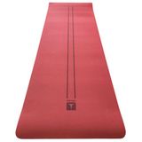 Rebuwo Çift Çizgi Tasarımlı TPE Yoga Pilates Matı 6mm Kaymaz Hafif Taşınabilir - Bordo