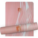 Rebuwo Desenli 5 mm Doğal Kauçuk Yoga ve Pilates Matı - Kaydırmaz Egzersiz Matı - Pembe