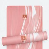 Rebuwo Doğal Kauçuk Tabanlı Kaydırmaz Yoga ve Pilates Matı 5 mm -Pembe Desenli