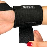 Rebuwo Fitness Ağırlık Destek Bilekliği Güç Bileklik 2 Adet Siyah