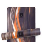 Rebuwo Kaydırmaz Doğal Kauçuk Yoga Matı Pilates Mat Koyu Turuncu-Gri Desenli