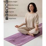 Rebuwo Kaydırmaz Doğal Kauçuk Yoga ve Pilates Matı Mor Desenli Kaymaz Egzersiz Matı