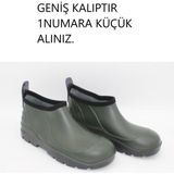 Reçber Arısan / Kaymaz Taban Yeşil Kısa Bahçe Çiftçi Arazi İş Ayakkabısı - Beyaz