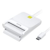 Recbot CAC Okuyucu USB C, CAC Okuyucu Askeri, DOD Askeri USB C Ortak Erişim CAC Akıllı Kart Okuyucu, Windows, Mac OS ve Linux ile Uyumlu (Beyaz)