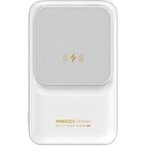 Recci LED Dijital Göstergeli Magsafe Powerbank Recci RPB-W10 Polaris Seri Çift Kablolu 15W 10000MAH Beyaz