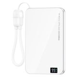 Recci RPB-W41 Pd 20W Ultra Ince Hızlı Şarj Özellikli Type-C Kablolu Powerbank 15W 5000MAH Beyaz