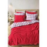 Rech Home İyi Geceler İstanbul Sherwood Wooden Çift Kişilik Yatak Örtüsü Seti Kırmızı