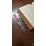 Reçine Kitap Ayracı, Çiçek Desenli, Pembe Püsküllü, Dekoratif Okuma Aksesuarı