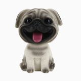 Reçine Sallanan Kafa Köpek Figürleri Mini Ponponlu Köpek Yavrusu Ev Ofis Masa Araba Gösterge Panoları Dekor Süsleri (Pug)