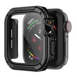 Recoppa Sağlam Apple Watch Kılıfı 42 mm Serisi 3/2/1 Ekran Koruyuculu, Dayanıklı Askeri Sınıf Quattro Pro Serisi Düşmeye Karşı Dayanıklı Koruyucu Koyu Tam Kapsama Darbeye Dayanıklı Tampon Erkekler için iWatch (Siyah)