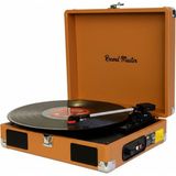 Record Master RM-311 Kahverengi Renkli Pikap - Tüm Plaklar Ile Uyumlu - Power Bank Lere Bağlanarak Kullanılabilme
